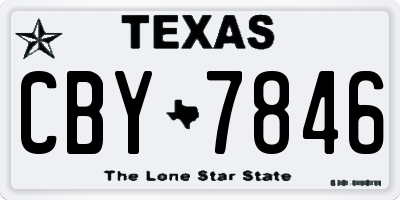 TX license plate CBY7846