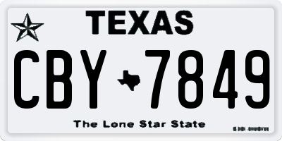 TX license plate CBY7849