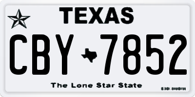TX license plate CBY7852