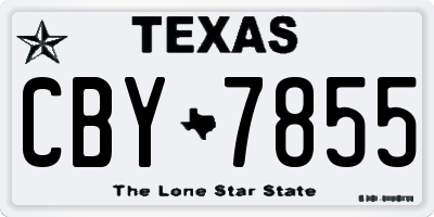 TX license plate CBY7855