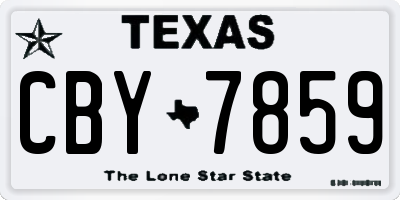 TX license plate CBY7859