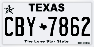 TX license plate CBY7862