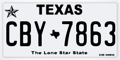 TX license plate CBY7863