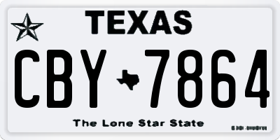 TX license plate CBY7864