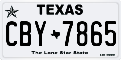 TX license plate CBY7865