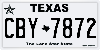 TX license plate CBY7872