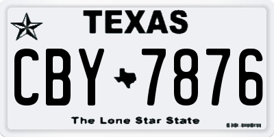 TX license plate CBY7876