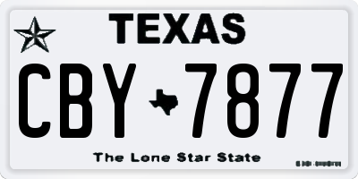 TX license plate CBY7877