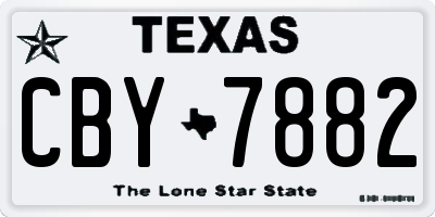TX license plate CBY7882