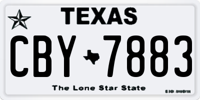 TX license plate CBY7883