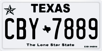 TX license plate CBY7889