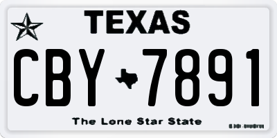 TX license plate CBY7891