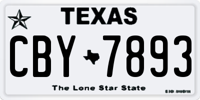 TX license plate CBY7893