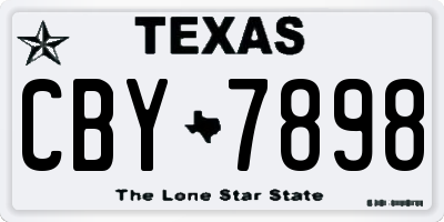 TX license plate CBY7898