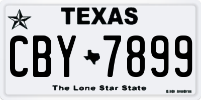 TX license plate CBY7899
