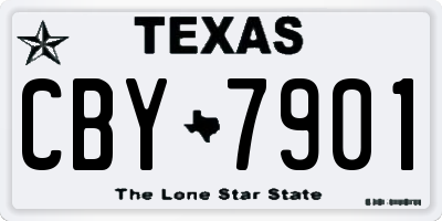 TX license plate CBY7901
