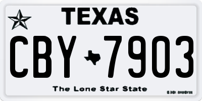 TX license plate CBY7903