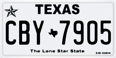 TX license plate CBY7905
