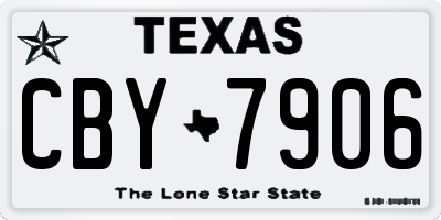 TX license plate CBY7906