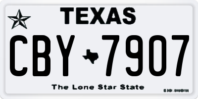 TX license plate CBY7907