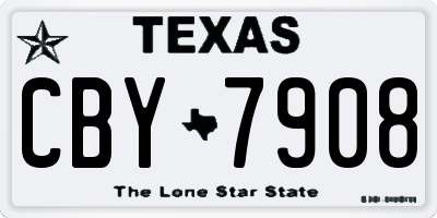 TX license plate CBY7908