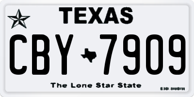 TX license plate CBY7909