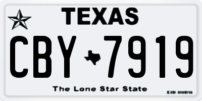TX license plate CBY7919