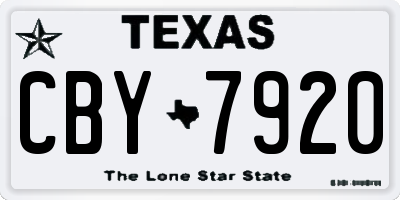 TX license plate CBY7920
