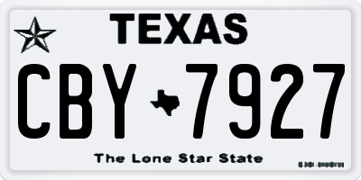 TX license plate CBY7927