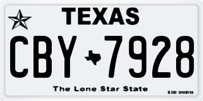 TX license plate CBY7928