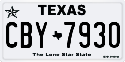 TX license plate CBY7930