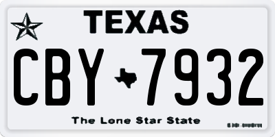 TX license plate CBY7932