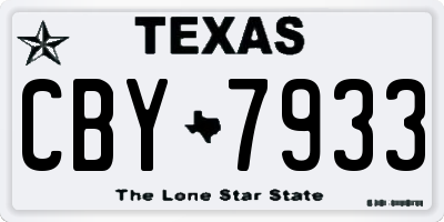 TX license plate CBY7933