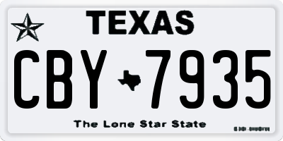 TX license plate CBY7935
