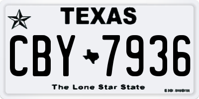 TX license plate CBY7936
