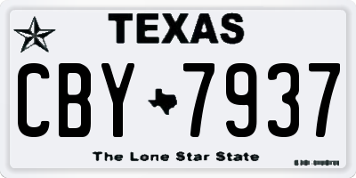 TX license plate CBY7937
