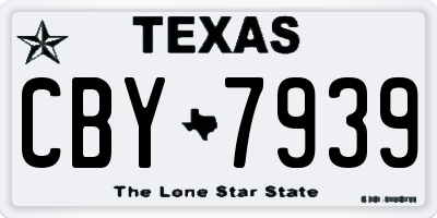 TX license plate CBY7939