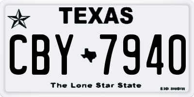 TX license plate CBY7940