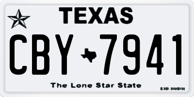TX license plate CBY7941