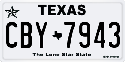 TX license plate CBY7943