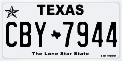 TX license plate CBY7944