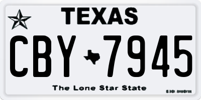 TX license plate CBY7945