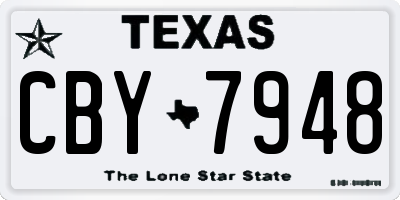 TX license plate CBY7948