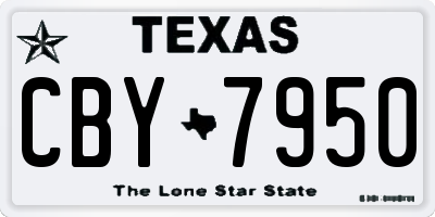 TX license plate CBY7950