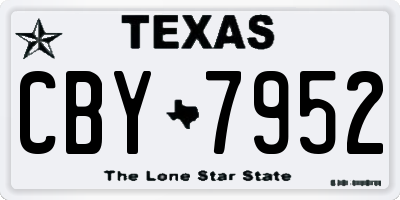 TX license plate CBY7952