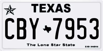 TX license plate CBY7953