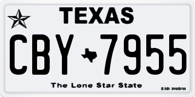 TX license plate CBY7955