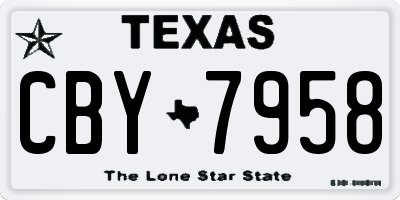 TX license plate CBY7958