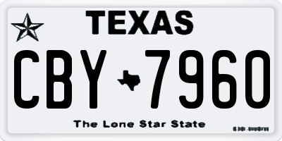 TX license plate CBY7960