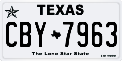 TX license plate CBY7963